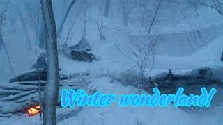 Camping post ice storm, then more rain storm, then Blizzard MY BUDDY WAS NOT PREPARED AT ALL