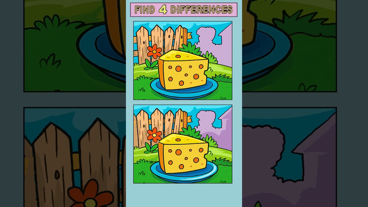 Can You Spot All 4 Differences in This Cheesy Garden Puzzle?
