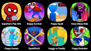 Superhero Play 456, Poppy Survival, Poppy Squid, Kissy Missy, Poppy Games, Huggy Vs Freddy screenshot 3