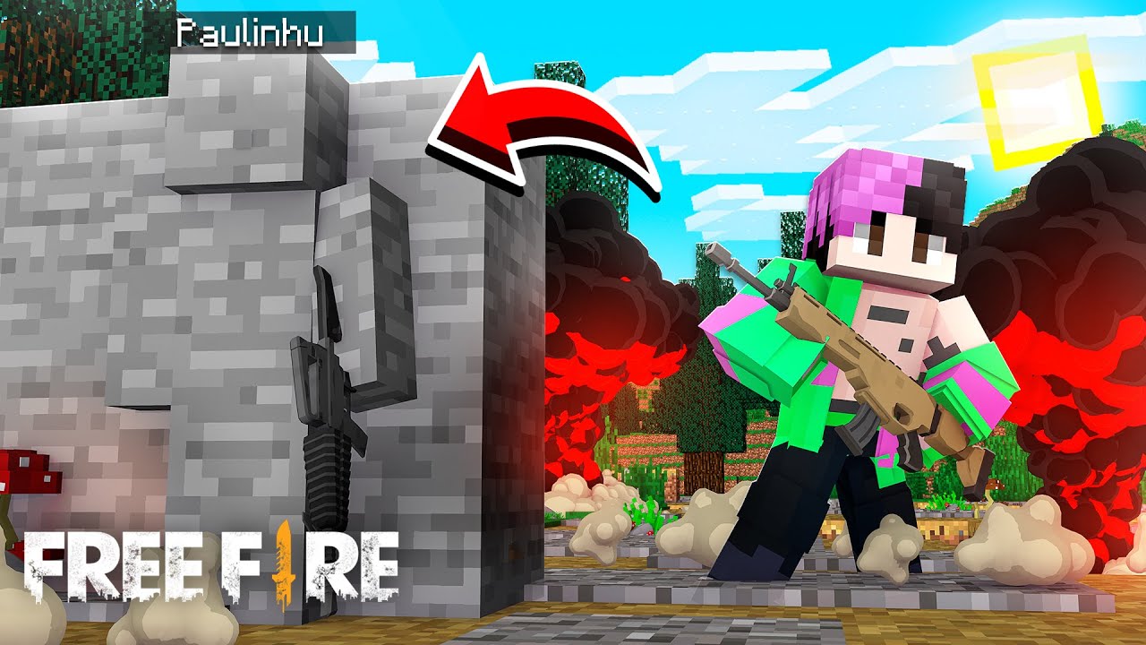 FREE FIRE NO MINECRAFT COM DISFARCE DE PEDRA! ‹ PAULINHU › - YouTube