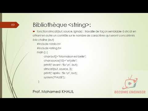 89 LANGAGE C   FONCTION STRCAT-STRNCAT (DARIJA)
