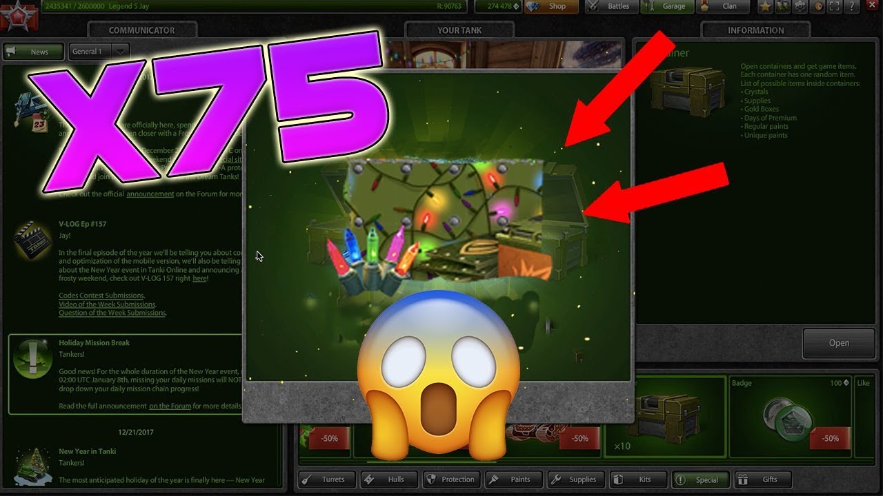 Tanki Online Christmas - Opening/Buying 75 Containers! New Animated Paint!?