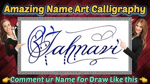 Jahnavi Name Signature Calligraphy Status | How to improve Cursive Handwriting | Cut Marker | Draw