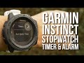 Garmin instinct stopwatch timer  alarm functions