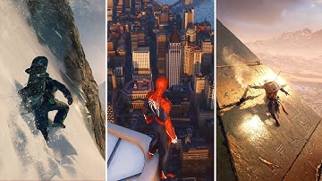 Jumping on Highest Places In 12-Open World Games | Jumping in highest points in different games