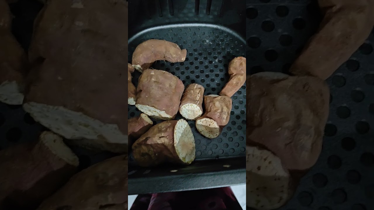 air fryer recipes series episode 1 Sweet potato stream 200°°c 12 minutes try it's guy's 