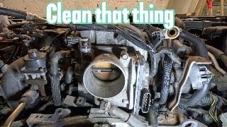 EJ25 throttle body and MAF sensor cleaning along with the air filter.