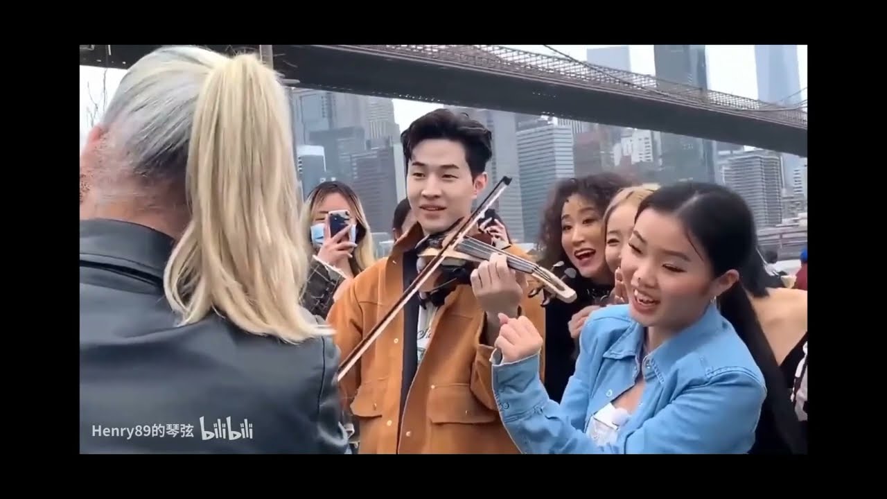 Henry Lau - Fragments of filming at the Brooklyn Bridge for the show 