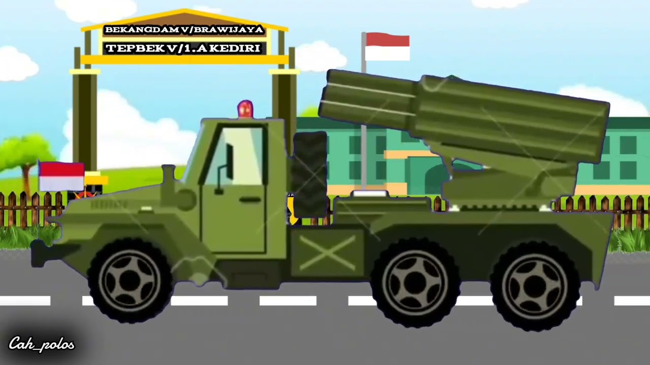 animasi konvoi kendaraan Militer 