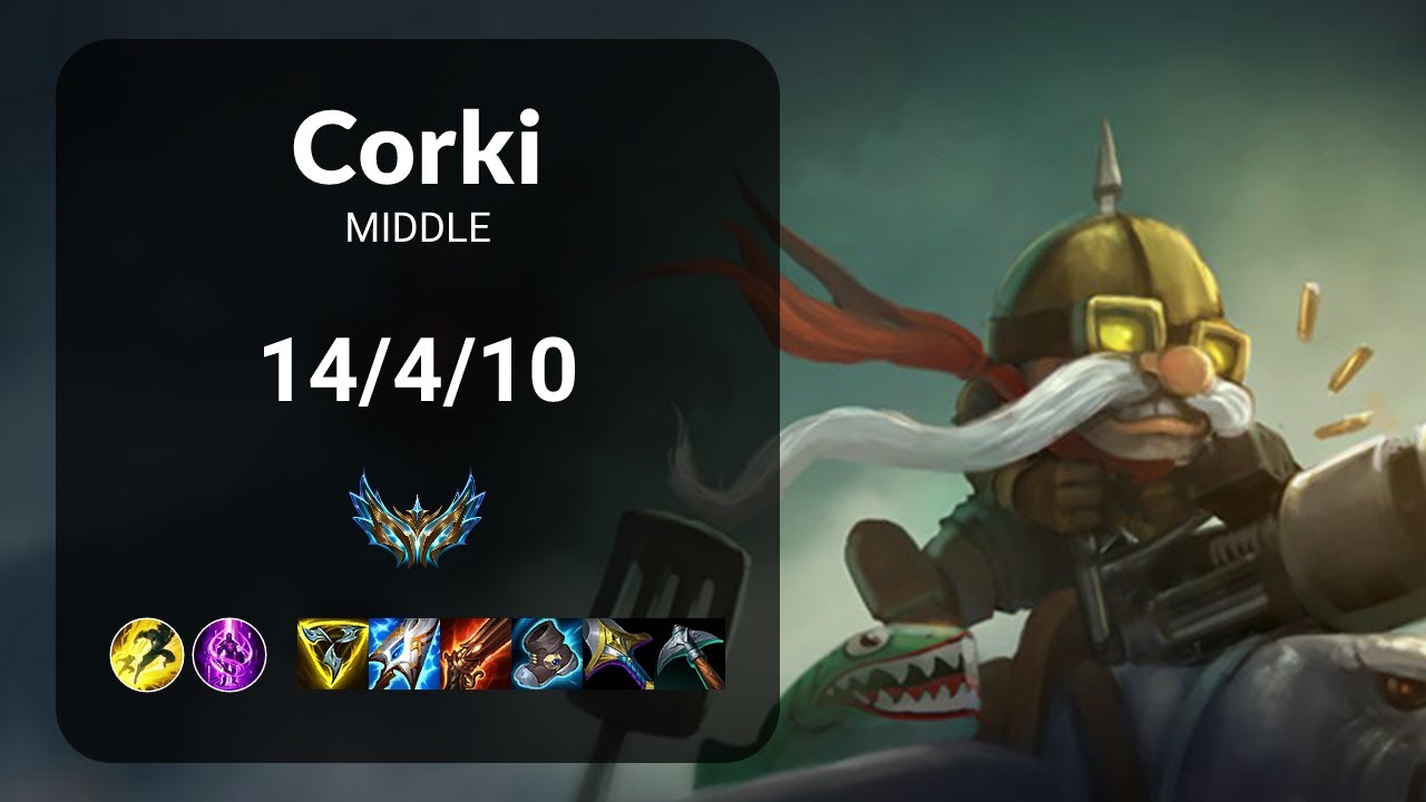 Corki vs Aurelion Sol MIDDLE - KR CHALLENGER Patch 14.21
