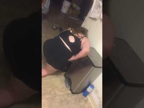 You take a drunk girl home....so she can puke in the kitchen trash