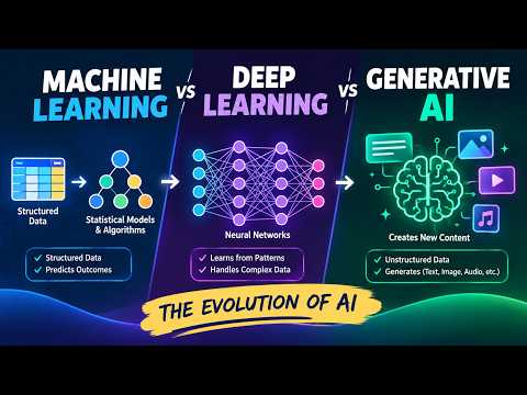 Machine Learning vs Deep Learning vs Generative AI — What's the Difference?