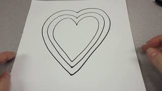 Op art heart, simple for kids