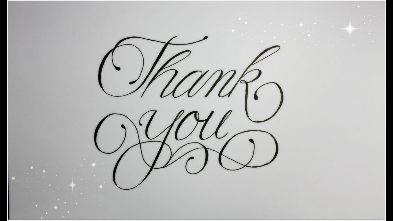 How to Write Thank You in Fancy Cursive - easy version for beginners