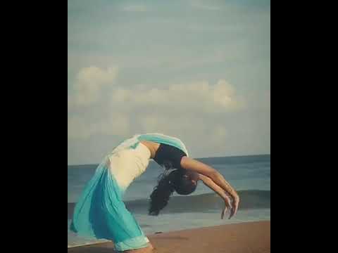 Deepthi Sunaina Yoga with Saree   Beach   Latest Tiktok #shorts