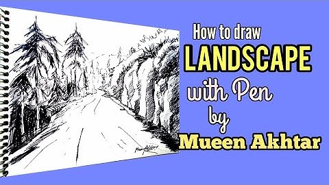 Easy Landscape Drawing For Kids: Pen Sketches & Scenery Sketch Tutorial