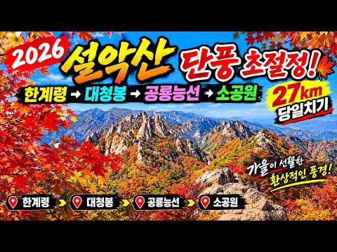 한계령 → <strong>대청봉</strong> → 공룡능선 → 소공원 27km 당일치기 ⛰️