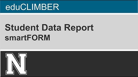 EduClimber Student Data Report SmartFORM