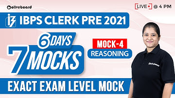 IBPS Clerk 2021 | IBPS Clerk Pre Reasoning Mock Test 2021 | Mock - 4 | 6 Days 7 Mocks | Nikita Ma