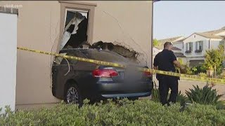 A bmw full of teenagers crashed into home friday afternoon in carmel
valley.