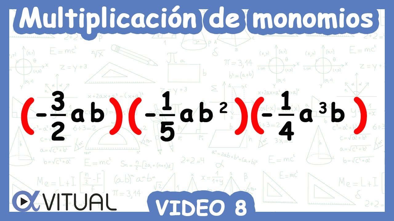 Multiplicación de monomios video 8 - YouTube