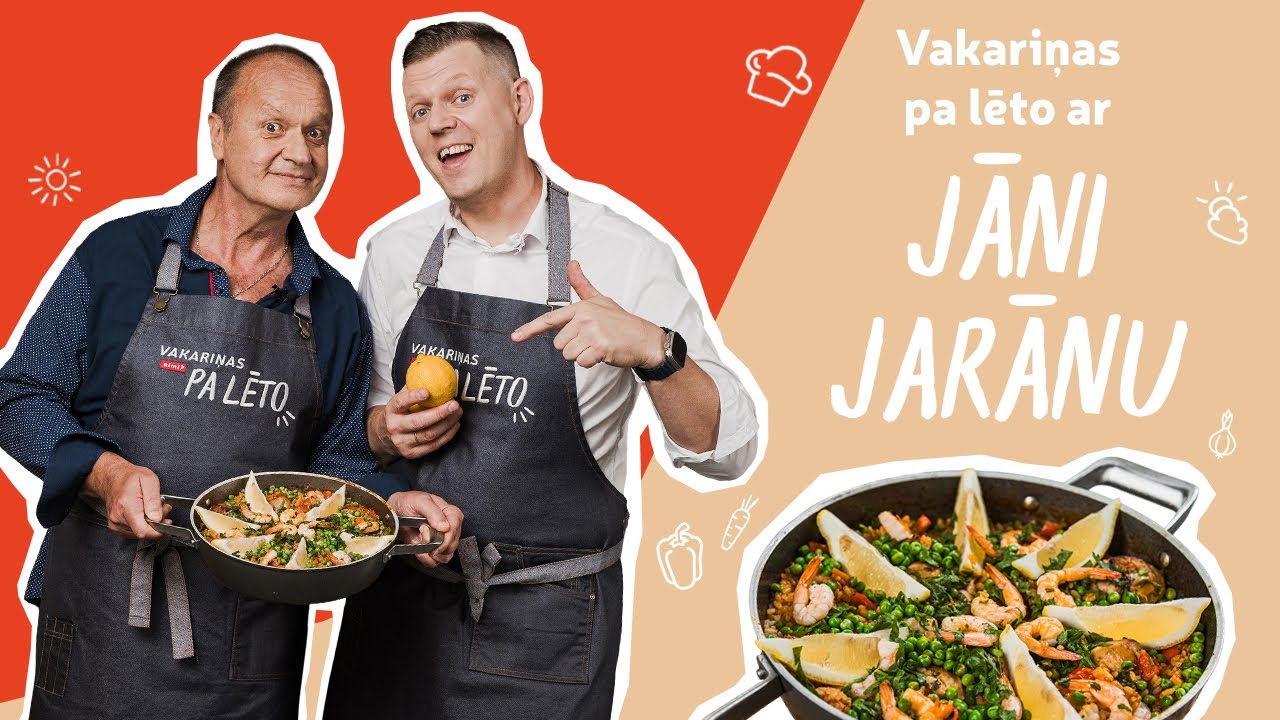 Vakariņas PA LĒTO | Jānis Jarāns gatavo paelju ar vistu un garnelēm