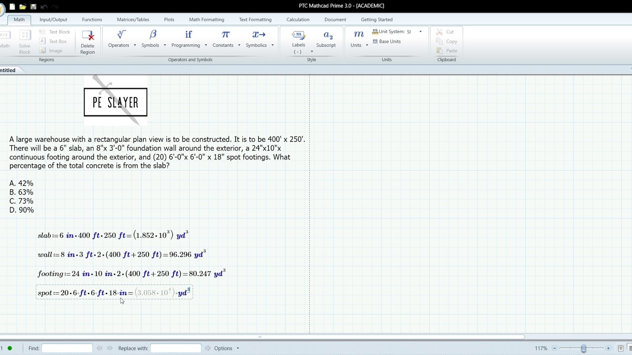 PESlayer.com - Civil PE Breadth Exam - Quantity Takeoff / Estimating Question