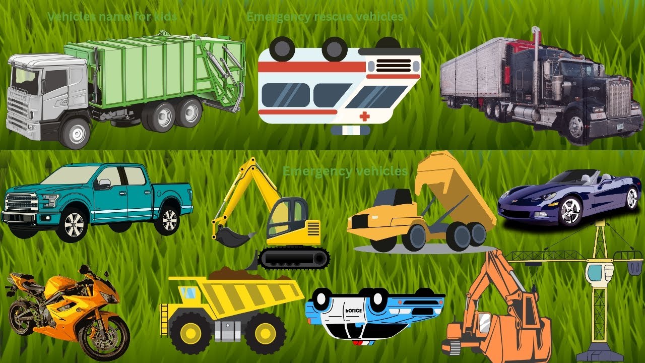 Learn Emergency  Vehicles for kids: Fun Learning Emergency Vehicles Name for children 🚒 🚓  🚑 🚨🚨 