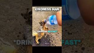 Kindness Man Drinks Water To Squirrel 🥹❤️‍🩹