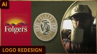 Redesigning Folgers Coffee Logo Into A Vintage Logo Adobe Illustrator