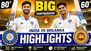 India Vs Sri Lanka 2nd Test Match Day 1 Highlights 2026 | IND VS SL Highlights