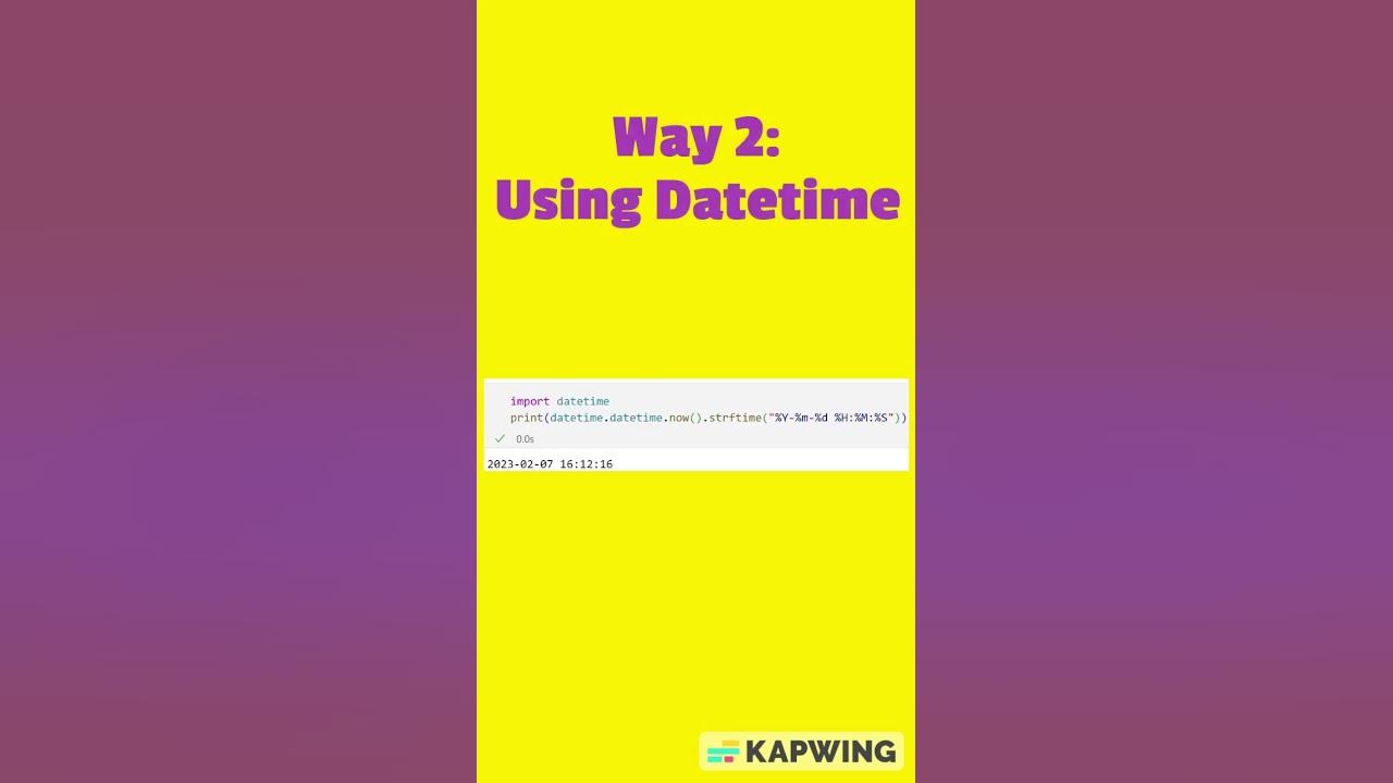5 ways to get current date time python shorts tipsandtricks youtube