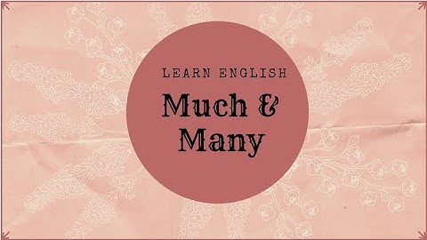 Much & Many- English Grammar Video