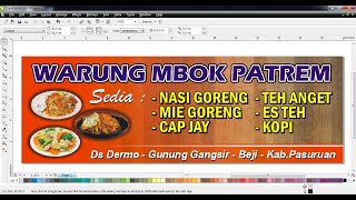Tutorial Coreldraw Desain Banner Nasi Goreng hanya 5 Menit
