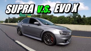 EVO X v.s. Supra (plus neighbor ride along in supra)