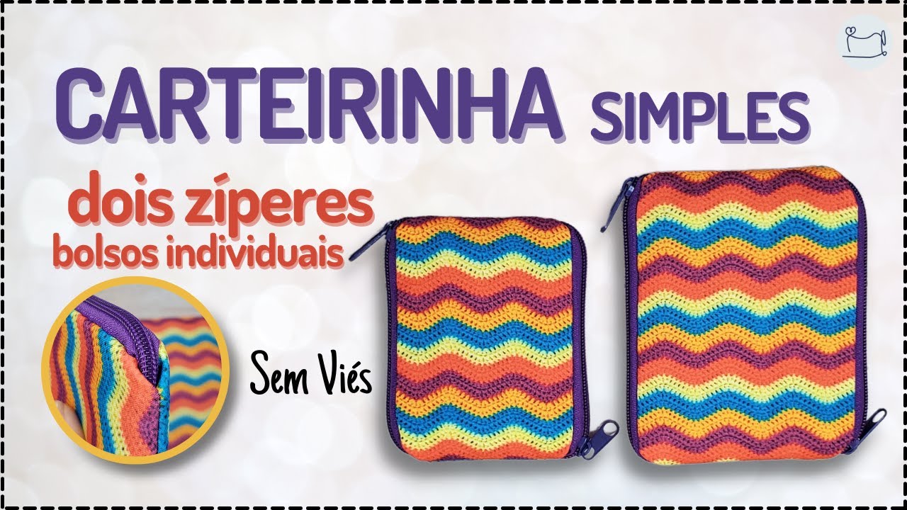Carteirinha Simples com 2 Zíperes - Bolsos Individuais | Costura Criativa para Iniciantes