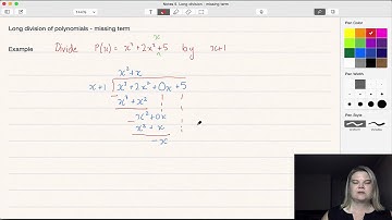 Long division of polynomials -  missing term