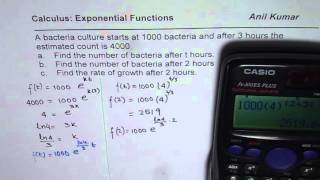 Develop Exponential Model and Find Rate of change after 2 years Calculus