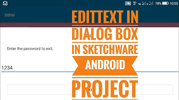 Edittext field in Dialog Box in Sketchware Android Project
