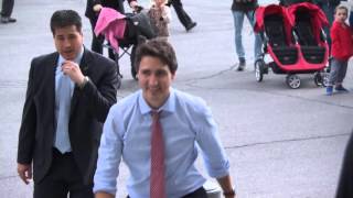 Exclusive: Justin Trudeau arrives at The Peace Tower in Ottawa