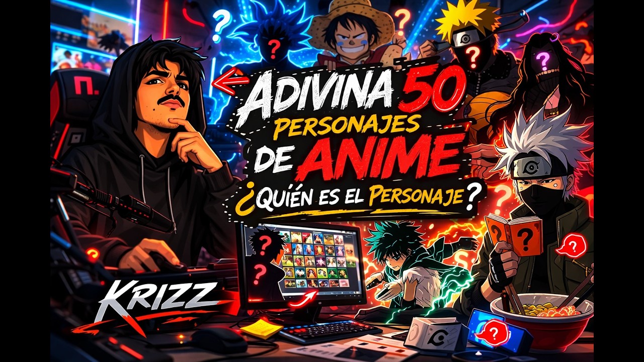 Soy fan del anime… o eso creía | Adivinando 50 Personajes de Anime 🐉 🗼🍙