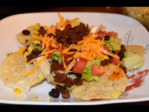 How To Recipe for a Homemade Taco Salad, Southwestern Style for a Party or Family Gathering