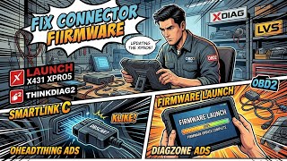 FIX CONNECTOR FIRMWARE LAUNCH X431 XPRO5 XDIAG DIAGZONE ADS LVS OBD2 THINKDIAG2 DBSCAR7 SMARTLINK 
