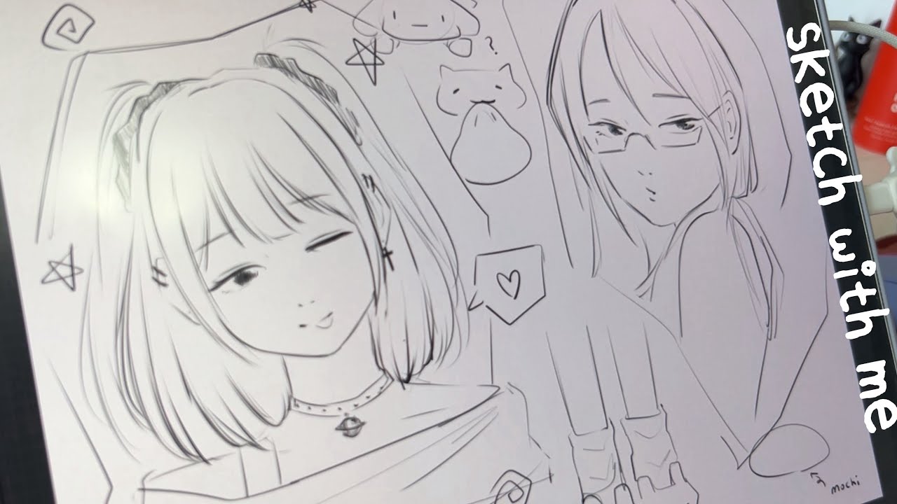 SKETCH WITH ME (rain sounds)