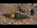 Building a Hidden Forest Shelter with Only Hand Tools