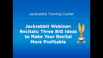 Recitals: Three BIG Ideas to Make Your Recital More Profitable Webinar 10-24-19