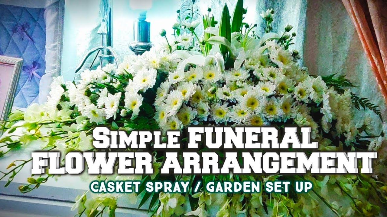 Funeral flower arrangement || Casket spray || Garden Set Up 