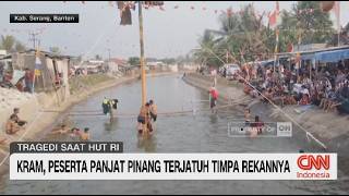 Kram, Peserta Panjat Pinang Terjatuh Timpa Rekannya