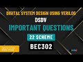 BEC302 Digital System Design using Verilog Important Questions | DSDV Important Questions | VTU Exam