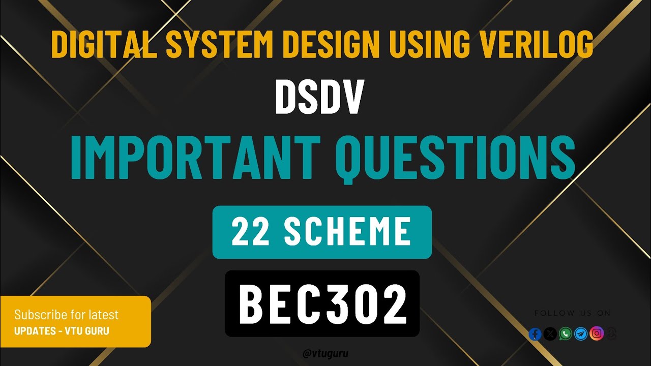 BEC302 Digital System Design using Verilog Important Questions | DSDV ...